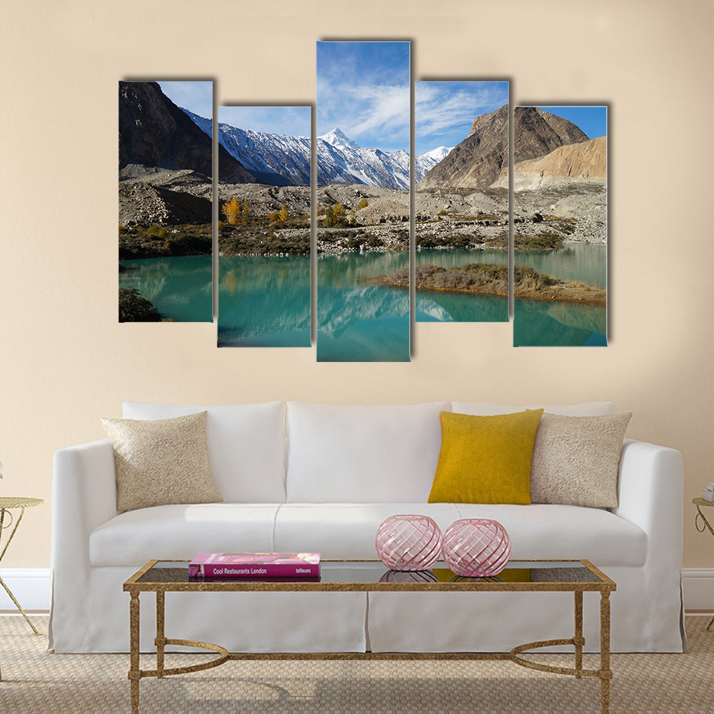 Beautiful lake and mountains ,Pasu,Northern Pakistan multi panel canvas wall art