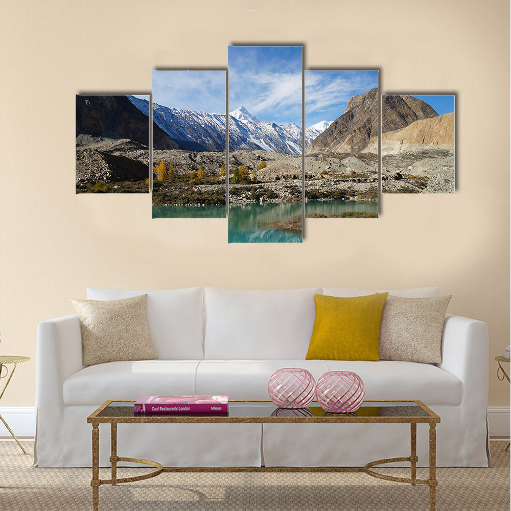 Beautiful lake and mountains ,Pasu,Northern Pakistan multi panel canvas wall art