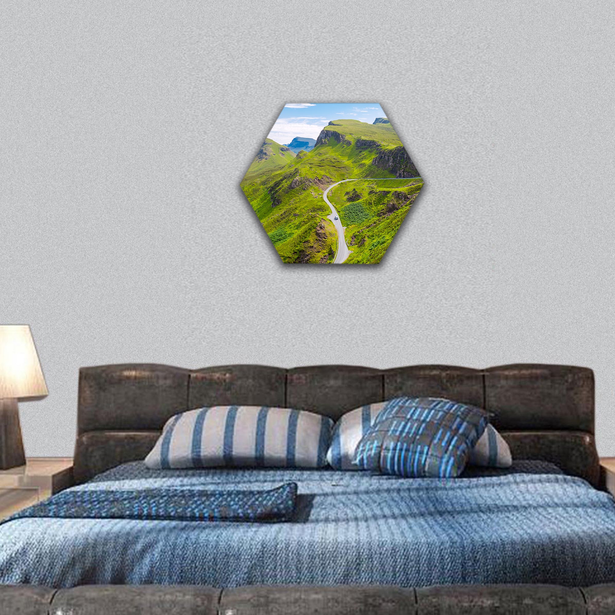 An amazing landscape on the Isle of Skye hexagonal canvas wall art