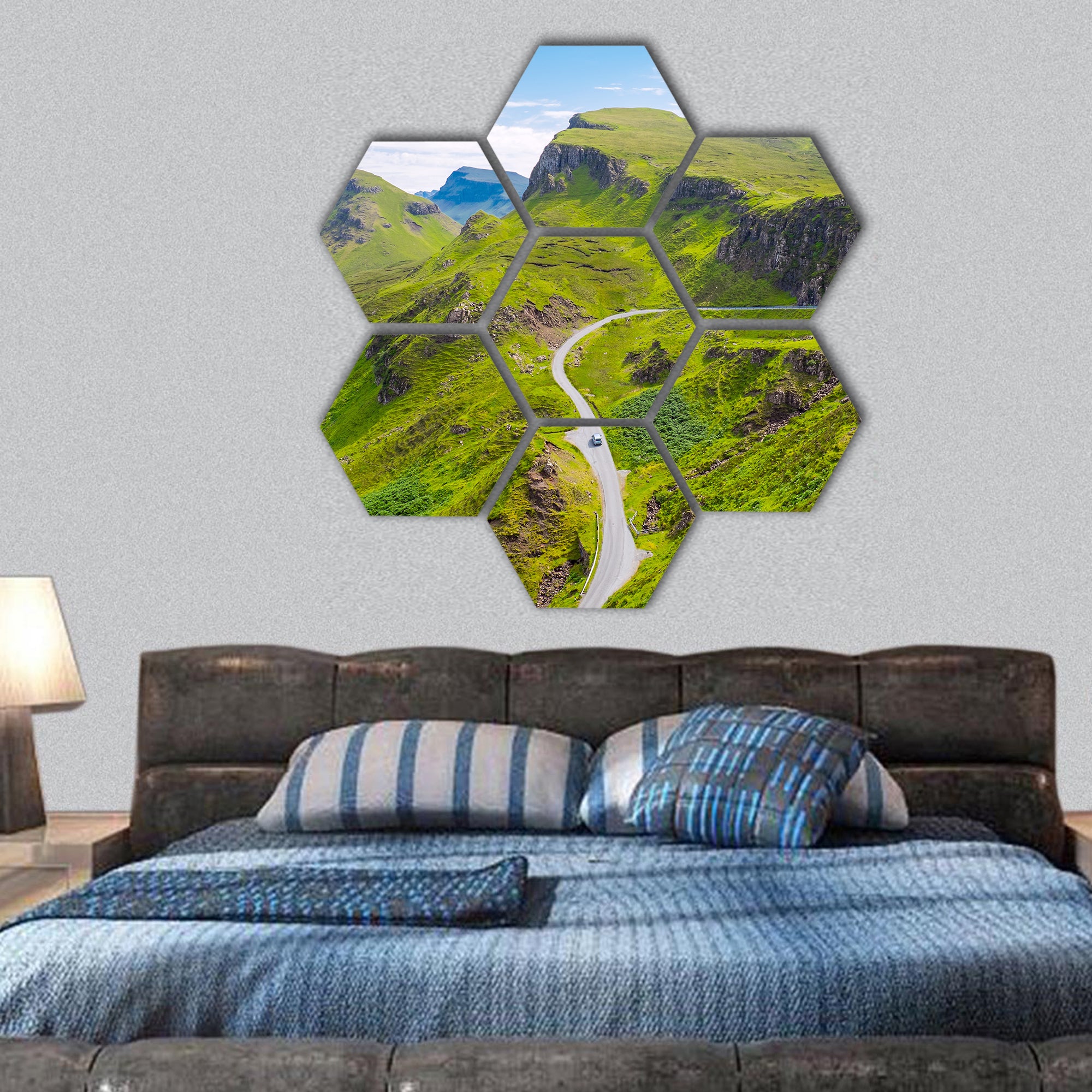 An amazing landscape on the Isle of Skye hexagonal canvas wall art
