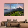 Rainbow over mountain peak Multi panel canvas wall art