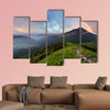 Rainbow over mountain peak Multi panel canvas wall art