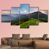 Rainbow over mountain peak Multi panel canvas wall art