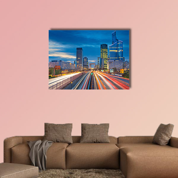 La Defense in Paris. Bild von Bürogebäuden in den modernen canvas wall art