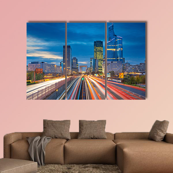 La Defense in Paris. Bild von Bürogebäuden in den modernen canvas wall art