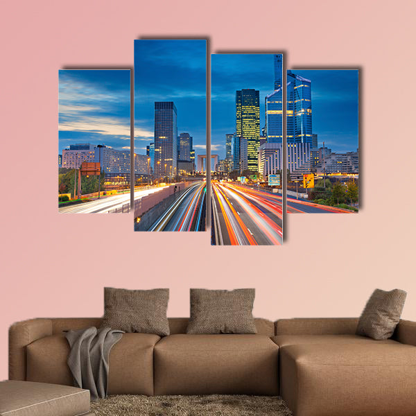 La Defense in Paris. Bild von Bürogebäuden in den modernen canvas wall art