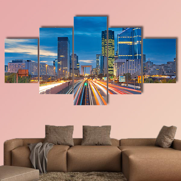 La Defense in Paris. Bild von Bürogebäuden in den modernen canvas wall art