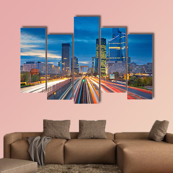La Defense in Paris. Bild von Bürogebäuden in den modernen canvas wall art