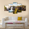 The Victoria falls is the largest curtain of water in the world The falls and the surrounding area Multi panel canvas wall art