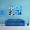 robot manipulates chemical tubes in the laboratory multi panel canvas wall art