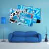 robot manipulates chemical tubes in the laboratory multi panel canvas wall art