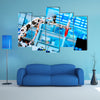 robot manipulates chemical tubes in the laboratory multi panel canvas wall art