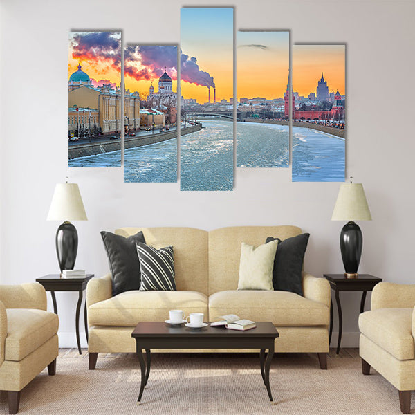 Winter in Moscow Multi panel canvas wall art