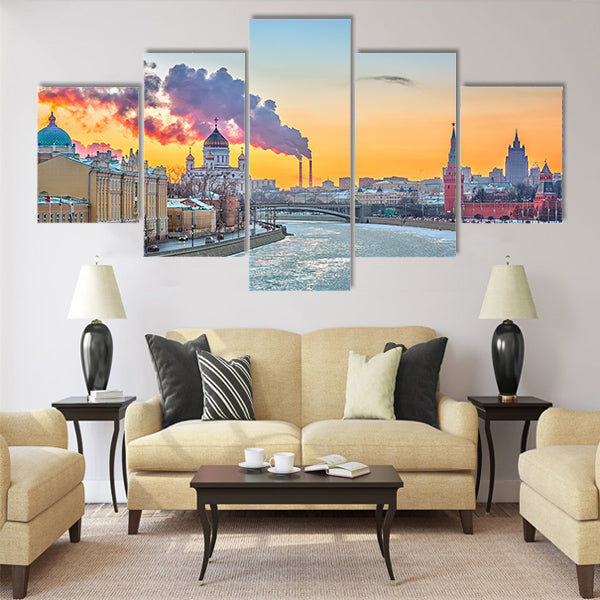 Winter in Moscow Multi panel canvas wall art