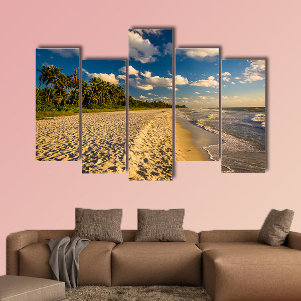 Evening light at the beach in Naples, Florida multi panel canvas wall art