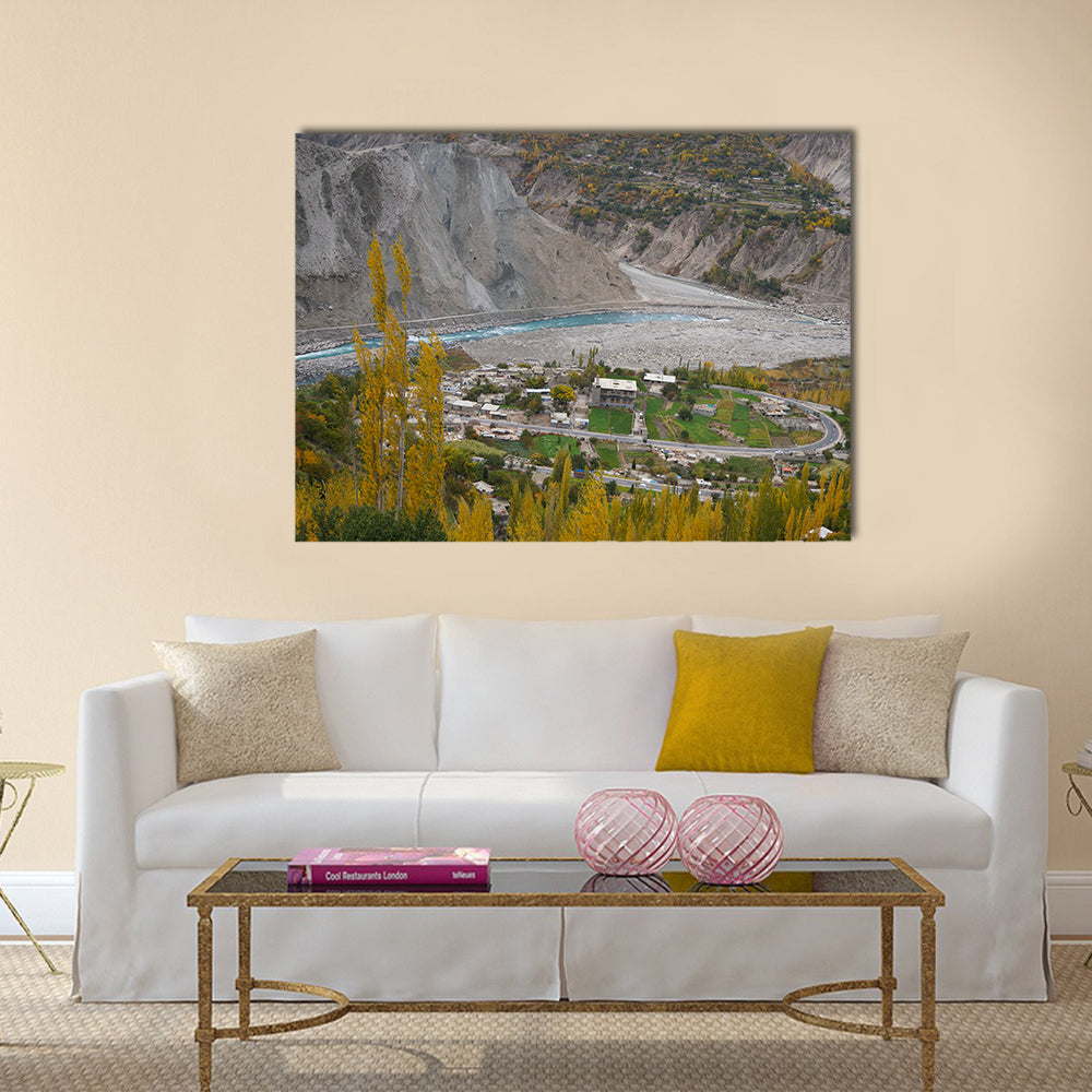 Horseshoe raod at Hunza Valley in Northern Pakistan multi panel canvas wall art
