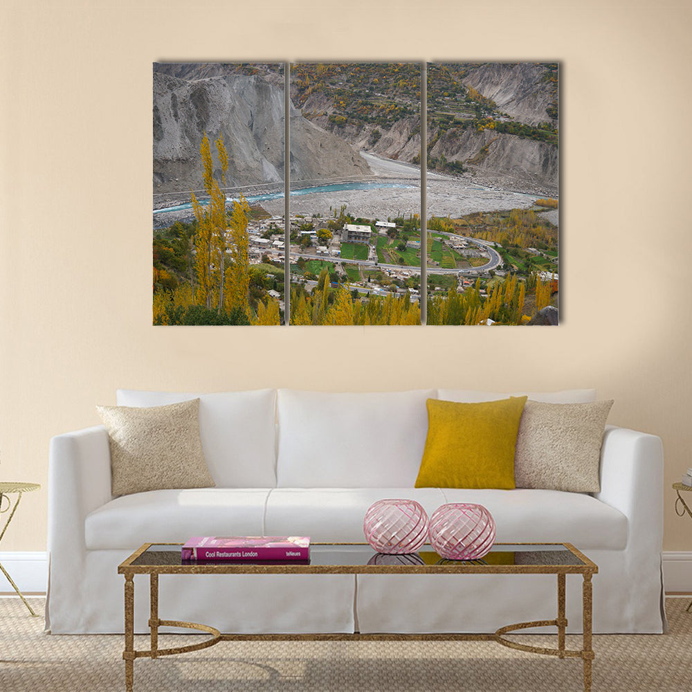 Horseshoe raod at Hunza Valley in Northern Pakistan multi panel canvas wall art