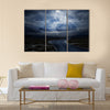 Thunderstorm over the Road Multi Panel Canvas Wall Art