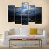 Thunderstorm over the Road Multi Panel Canvas Wall Art