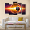 aliens planet approaching planet Earth Multi Panel Canvas Wall Art