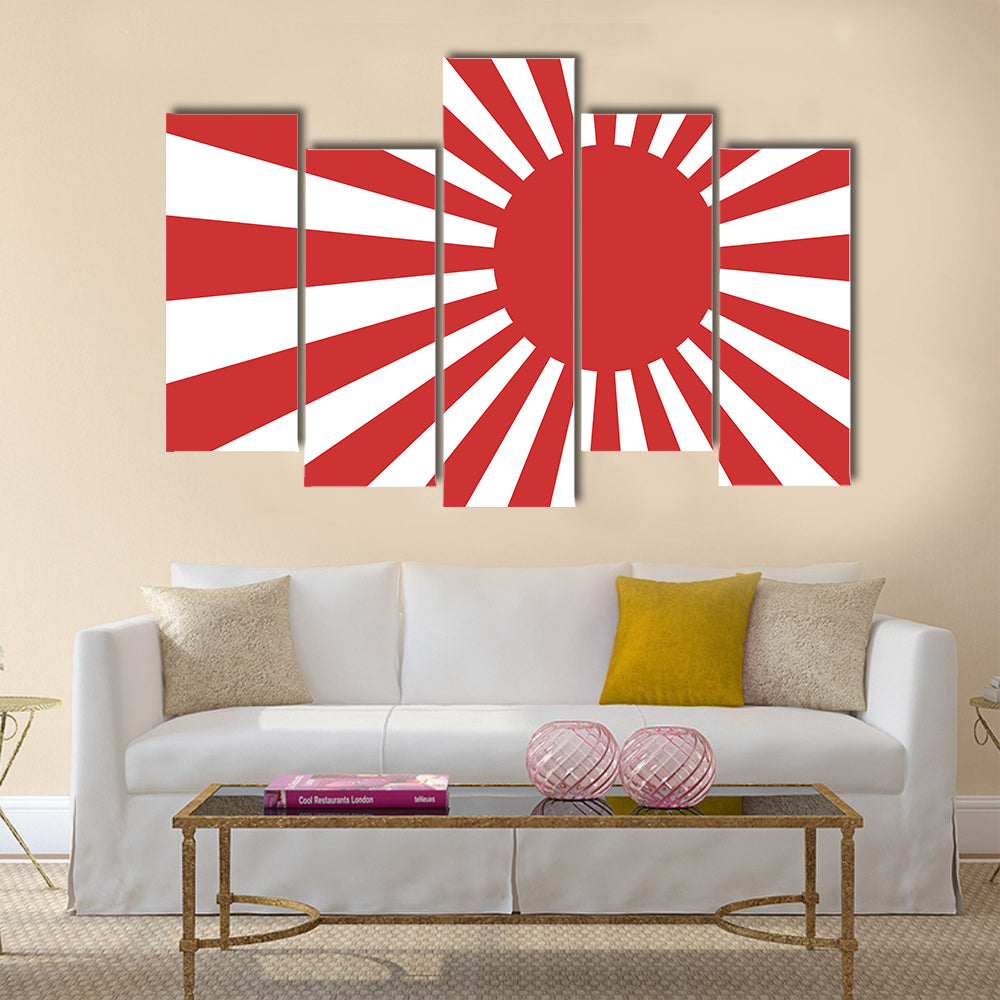 Vector image of the Japanese flag as a background Multi Panel Canvas Wall Art