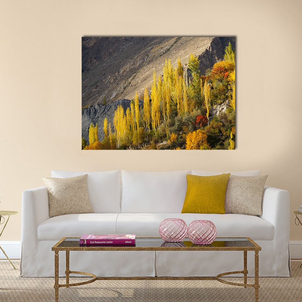 Hunza Valley in autumn,Northern area of Pakistan multi panel canvas wall art