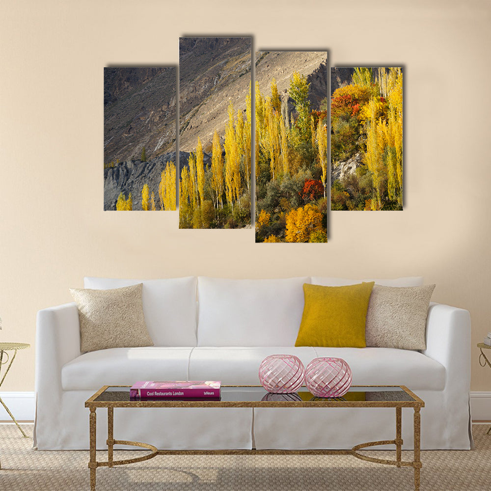 Hunza Valley in autumn,Northern area of Pakistan multi panel canvas wall art