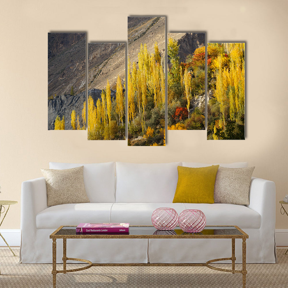 Hunza Valley in autumn,Northern area of Pakistan multi panel canvas wall art
