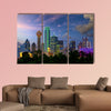 Dallas City skyline at dusk, Texas, USA multi panel canvas wall art