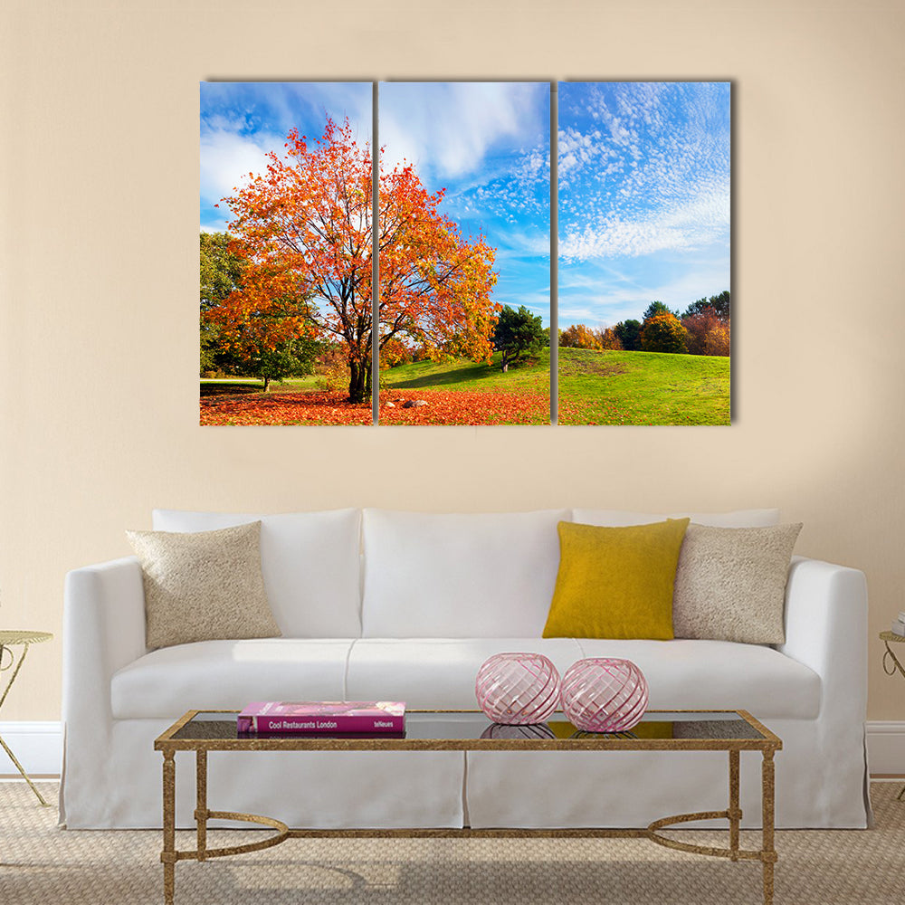 Autumn, fall landscape Multi panel canvas wall art