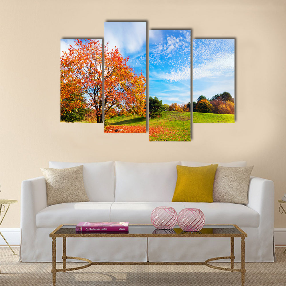 Autumn, fall landscape Multi panel canvas wall art