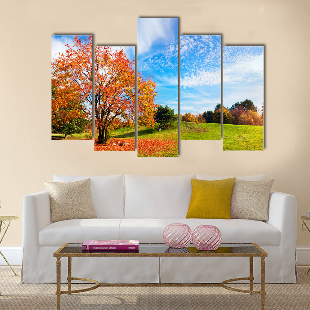 Autumn, fall landscape Multi panel canvas wall art