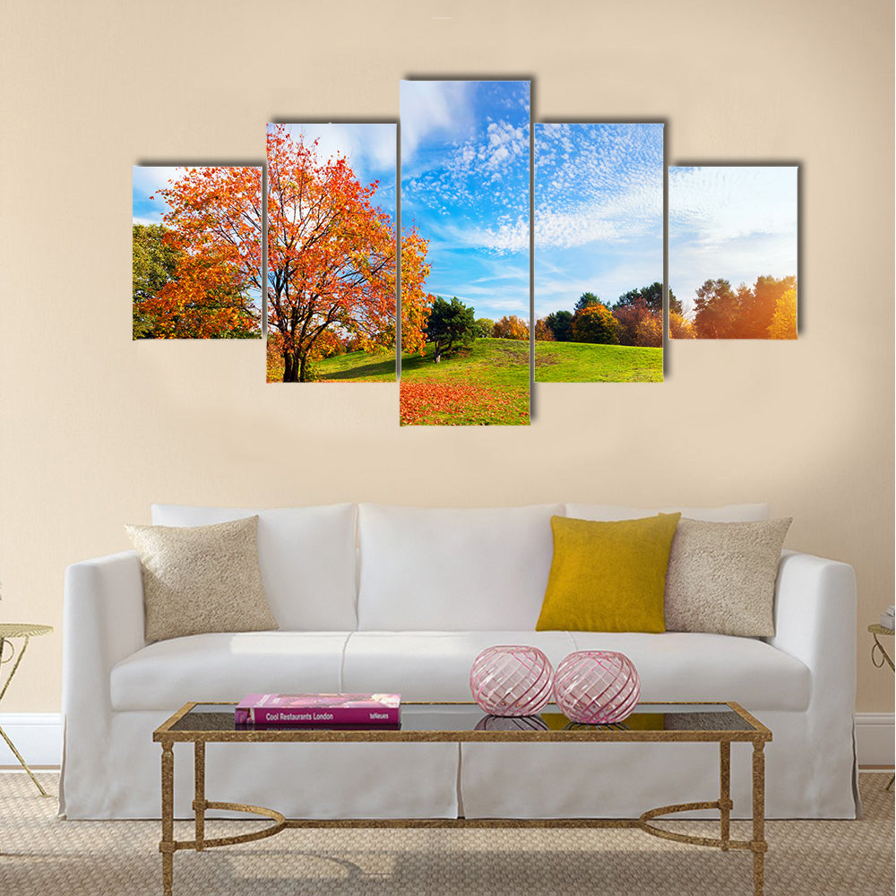 Autumn, fall landscape Multi panel canvas wall art