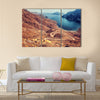 Beautiful landscape, curve road in dry Arabian mountains over sea, exotic travel to the Arab country, multi panel canvas wall art