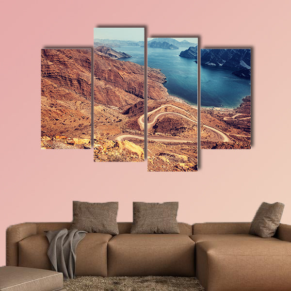  Beautiful landscape, curve road in dry Arabian mountains over sea wall art