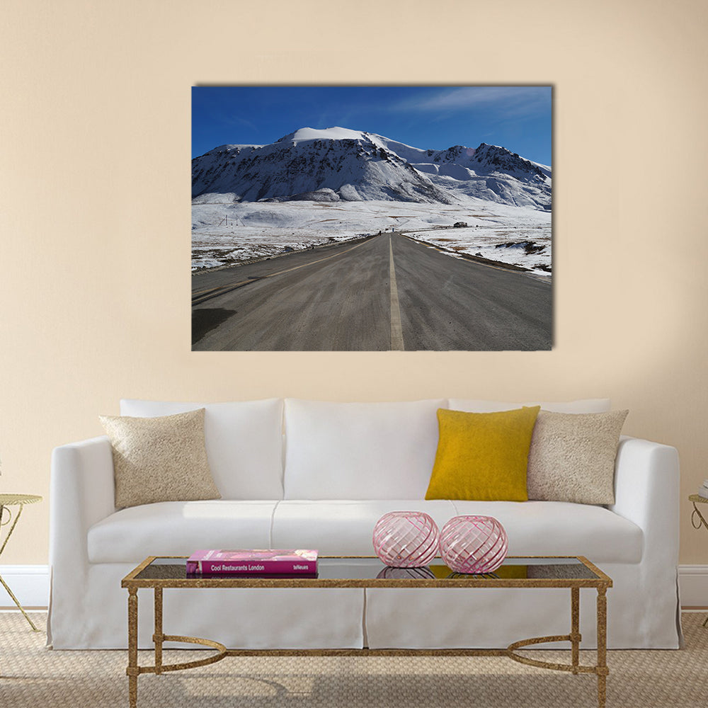 Road at Khunjerab pass at china-pakistan border multi panel canvas wall art