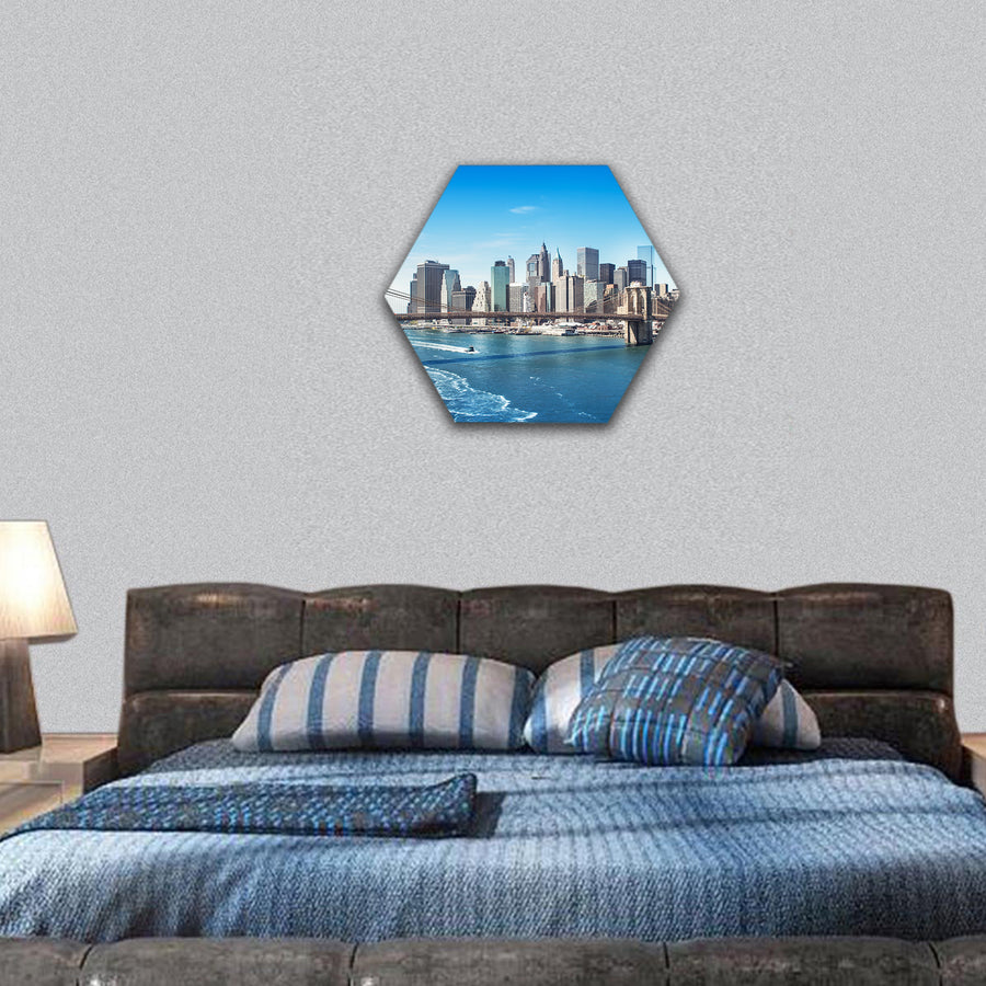Manhattan New York hexagonal canvas wall art