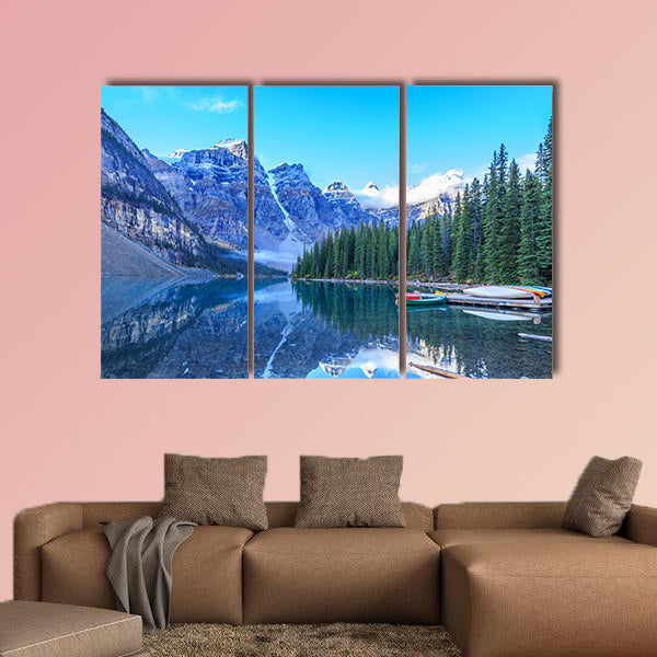 Moraine Lake, Banff National Park, Alberta, Canada Multi panel canvas wall art