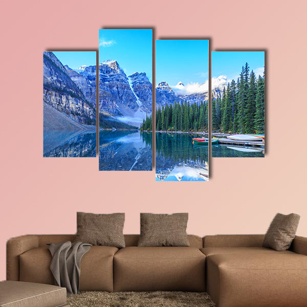Moraine Lake, Banff National Park, Alberta, Canada Multi panel canvas wall art