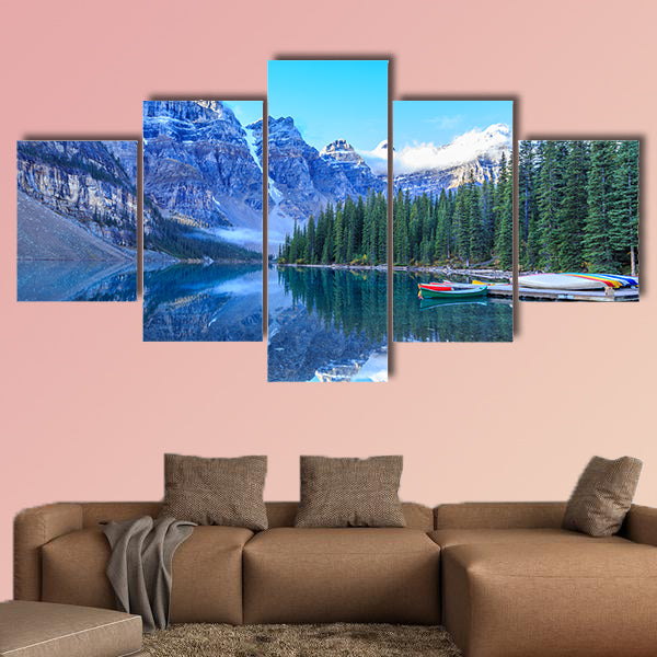 Moraine Lake, Banff National Park, Alberta, Canada Multi panel canvas wall art
