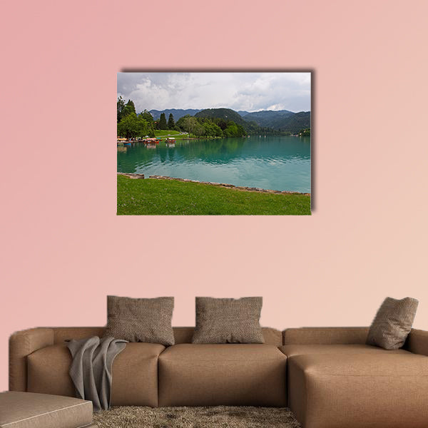 Catholic Church situated on an island on Bled Lake, Slovenia wall art