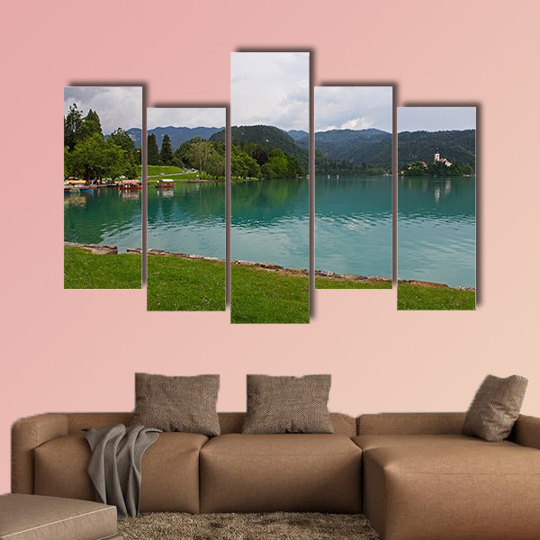 Catholic Church situated on an island on Bled Lake, Slovenia wall art