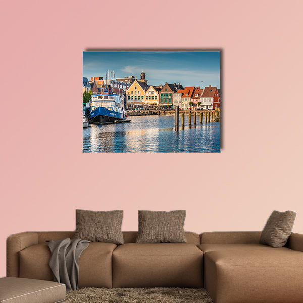Beautiful view of the old town of Husum, Germany multi panel canvas wall art