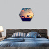 Thar desert on sunset, India hexagonal canvas wall art