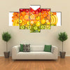 Rainbow heart of fruits and vegetables Multi panel canvas wall art