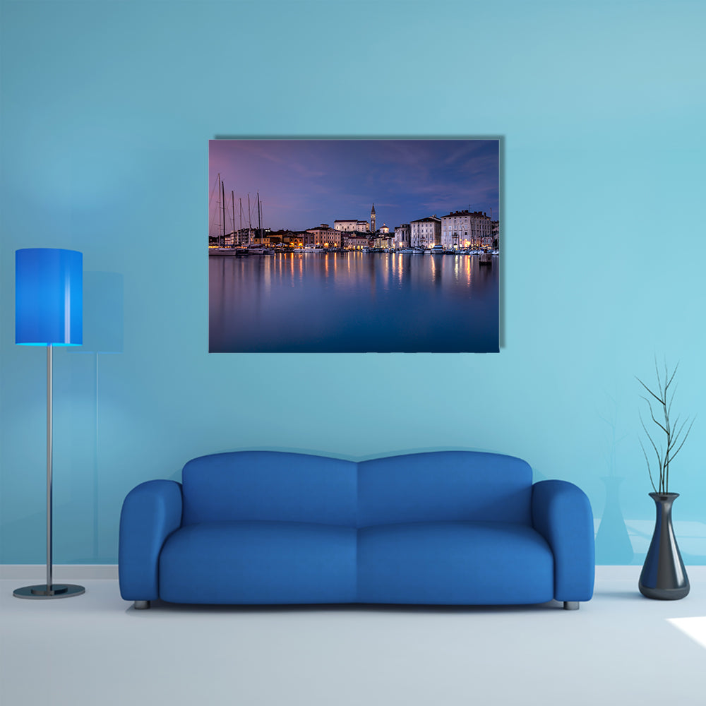 The Old coast town Piran at sunset multi panel canvas wall art