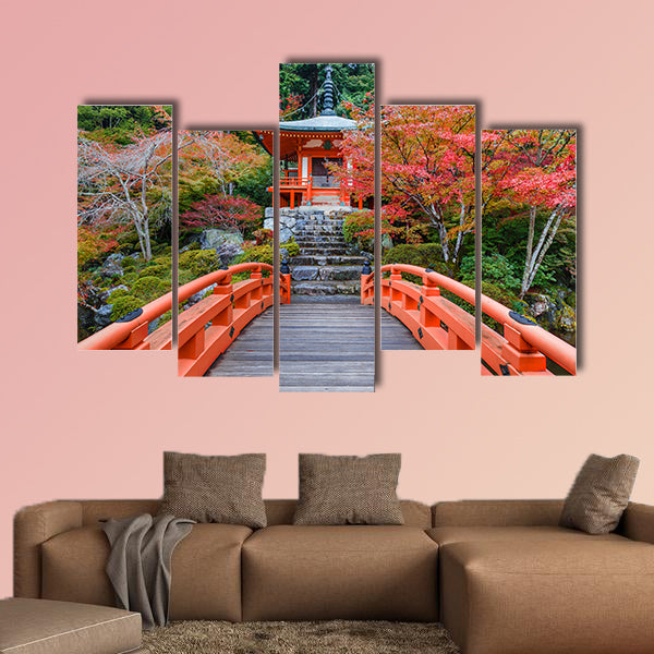 Early autumn at Daigoji Temple in Kyoto, Japan multi panel canvas wall art