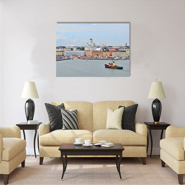 Finland. View of Helsinki from the South Harbour Multi panel canvas wall art