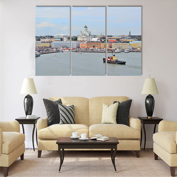 Finland. View of Helsinki from the South Harbour Multi panel canvas wall art