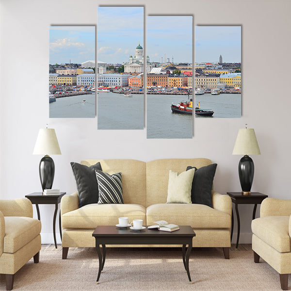 Finland. View of Helsinki from the South Harbour Multi panel canvas wall art